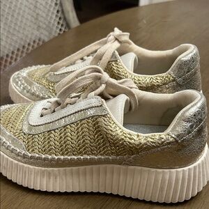 Dolce Vita Gold and Silver Textured Sneakers